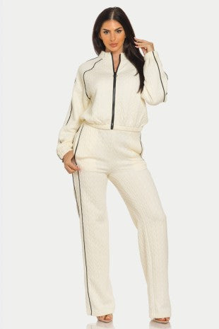 Cream Jogger Set -