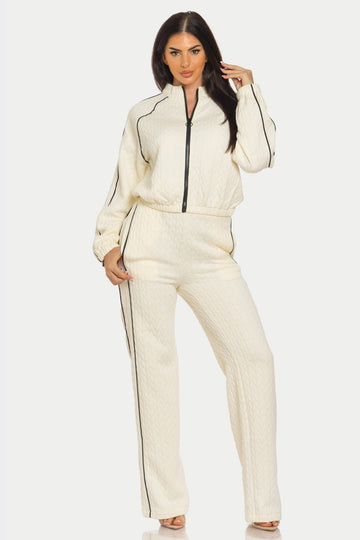 Cream Jogger Set -
