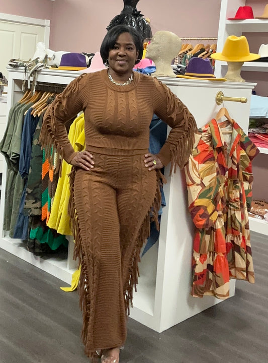 DENAE SWEATER FRINGE SET