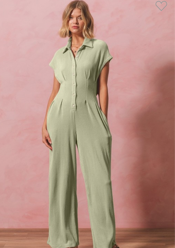 Sage Open Back Jumpsuit