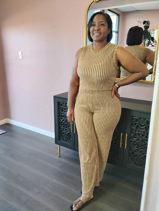 3 pc Cardigan Set (Beige)