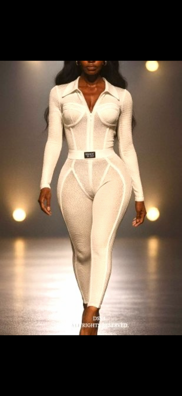 SHEER MESH WHITE JUMPSUIT