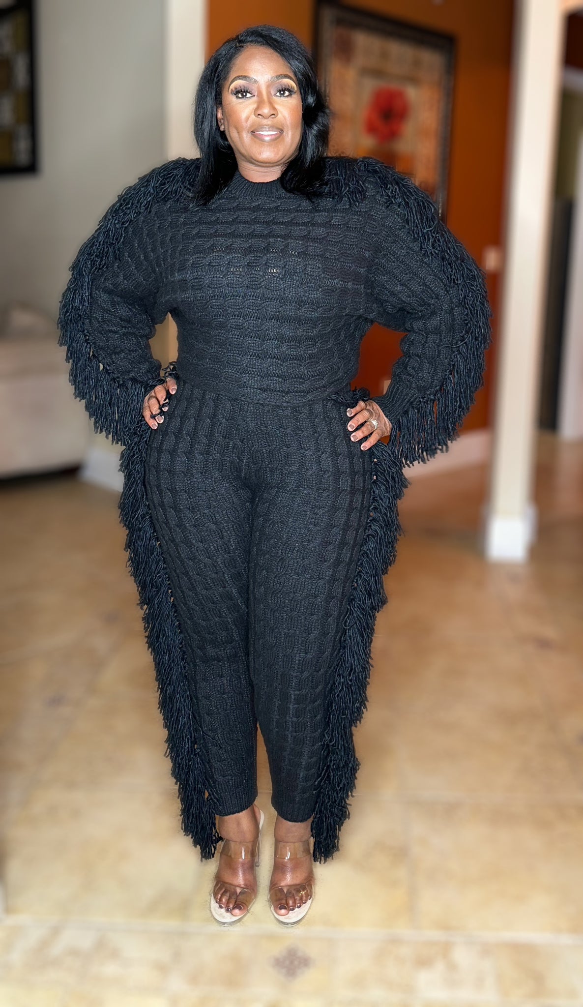 Carli Sweater Fringe Set