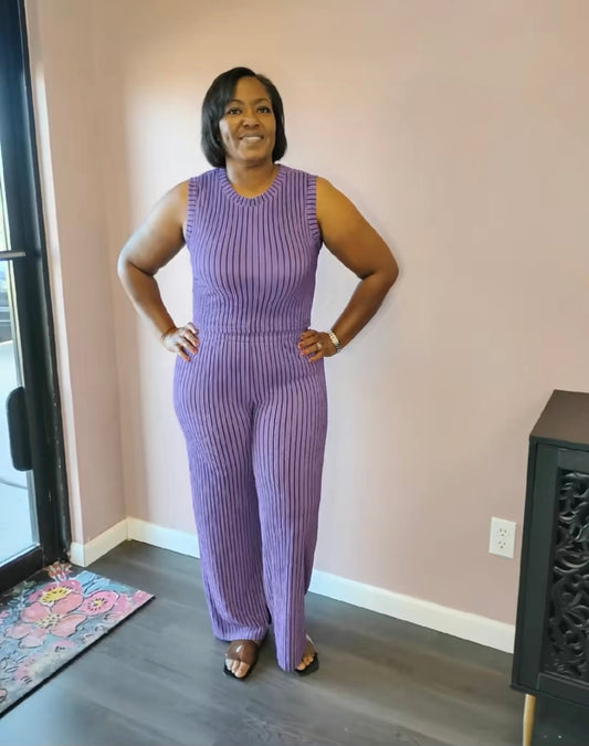 3 pc Cardigan Set (Purple)