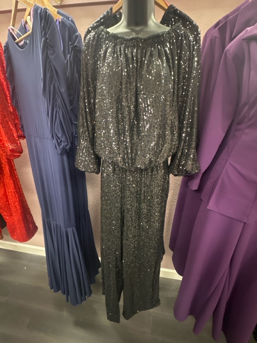 BLACK RIA SEQUIN SET