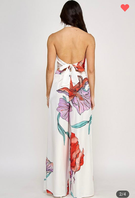 Floral Draped Halter Set (2506)