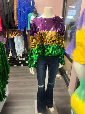 MARDI GRAS LAYERED TOP