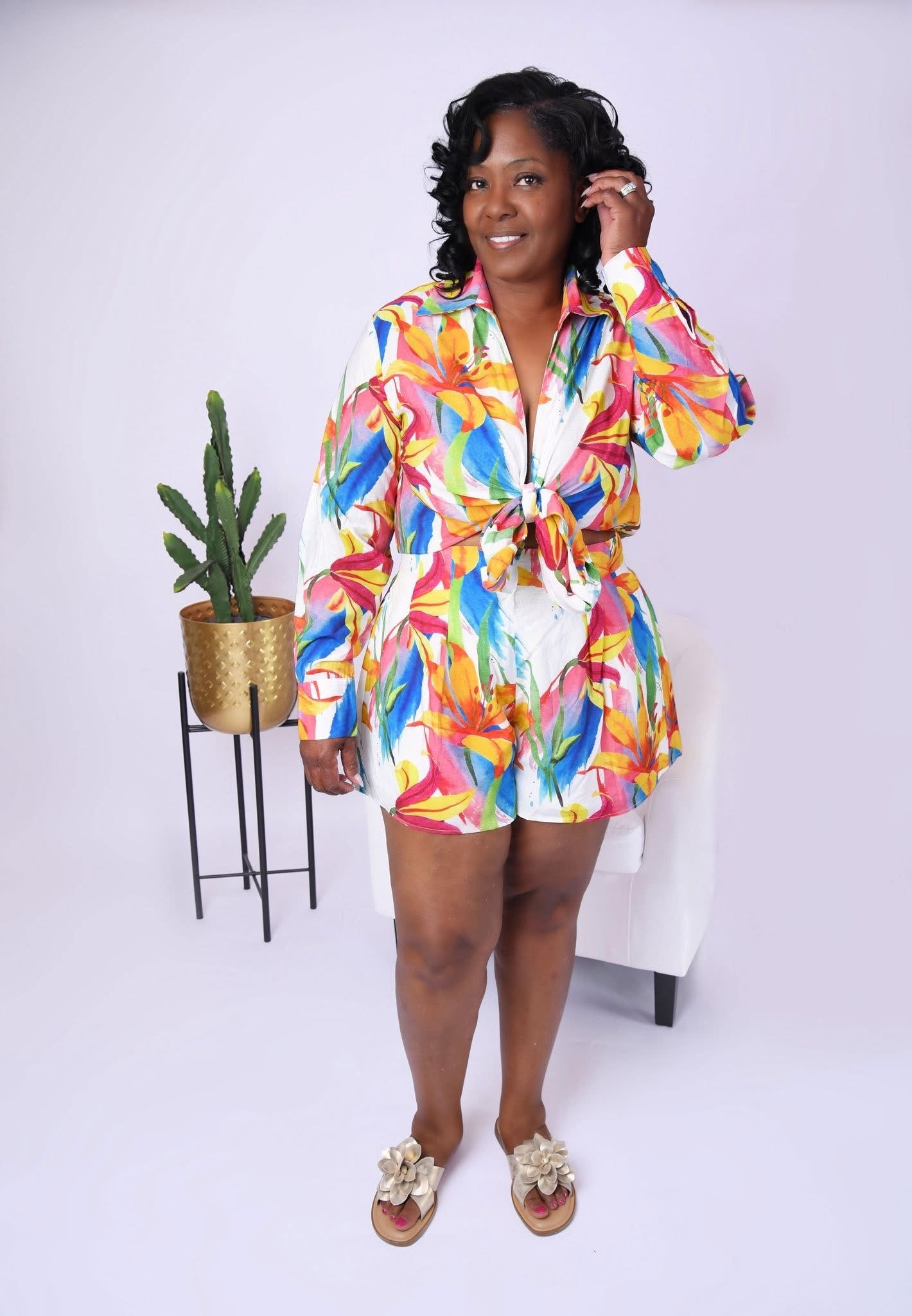 Spring Floral Shorts Set (2501)